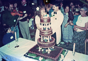 Lise and George's wedding party at Mendocino, 1987. 